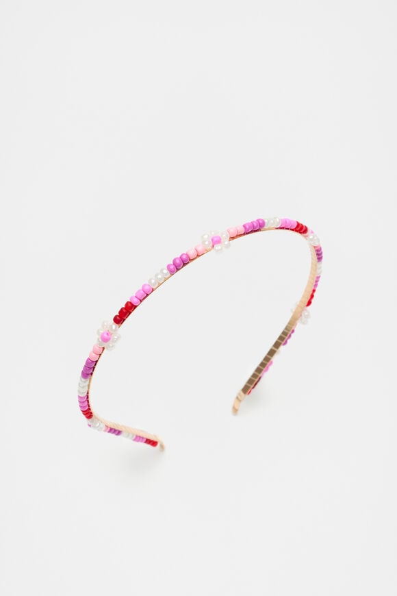 Flower Beaded Aliceband  Multi  hi-res