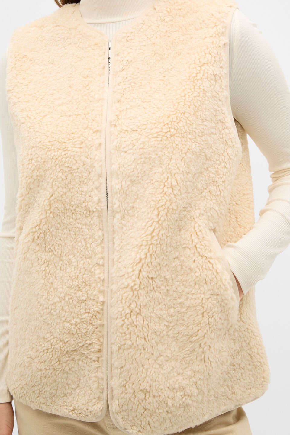 Shearling Vest  Vanilla Cream