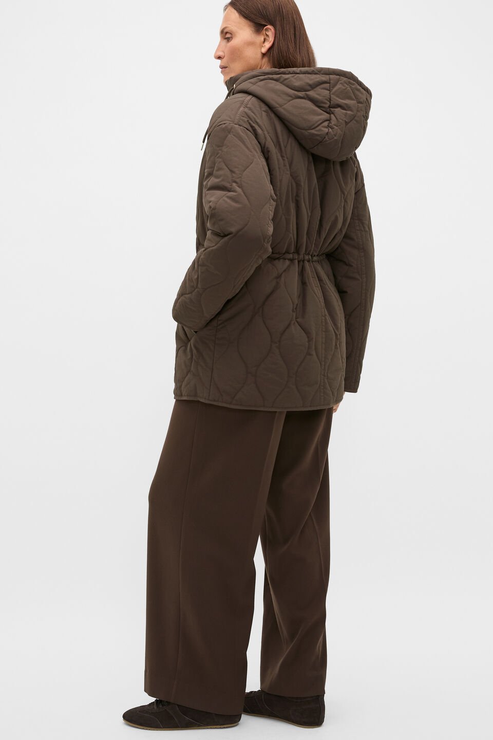 Quilted Drawcord Jacket  Coffee Bean