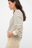 Textured Long Sleeve Relaxed Top  Coffee Bean Stripe  hi-res