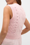 Pom Pom Cable Knit Vest  Pale Blossom Marle  hi-res