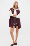 Rib Knit Mid Length Poncho  Plum Red  hi-res