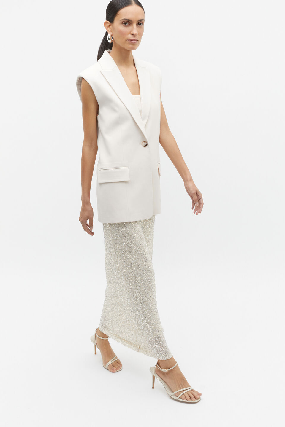 Tailored Boxy Vest  Frappe