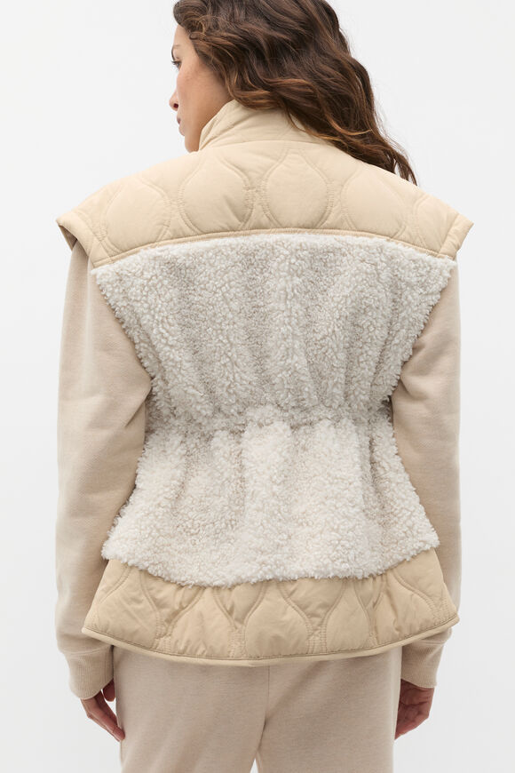 Quilted Teddy Vest  Latte  hi-res