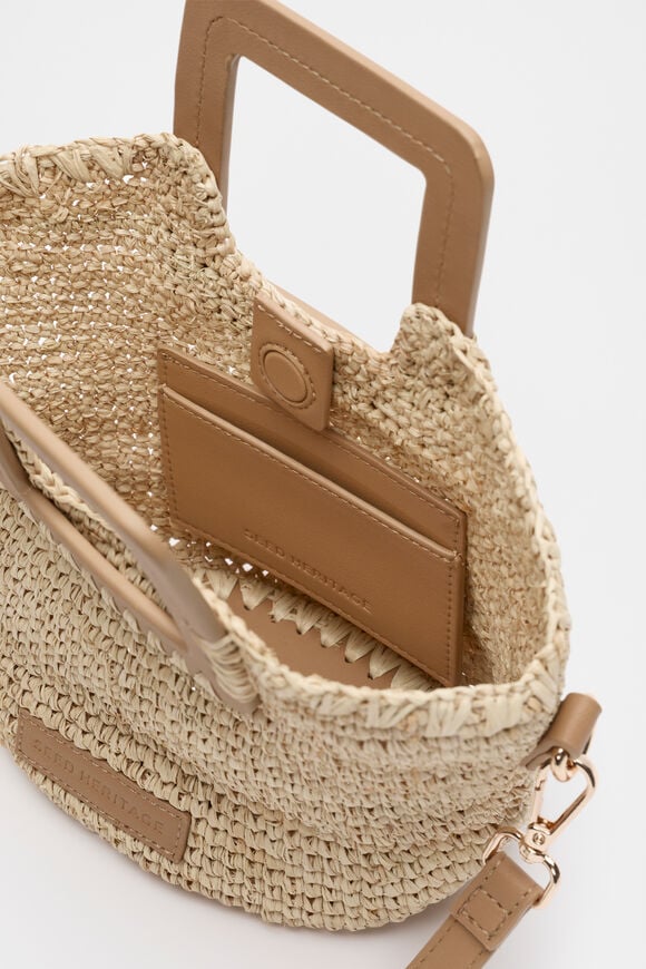 Mini Raffia Crossbody Bag  Caramel  hi-res