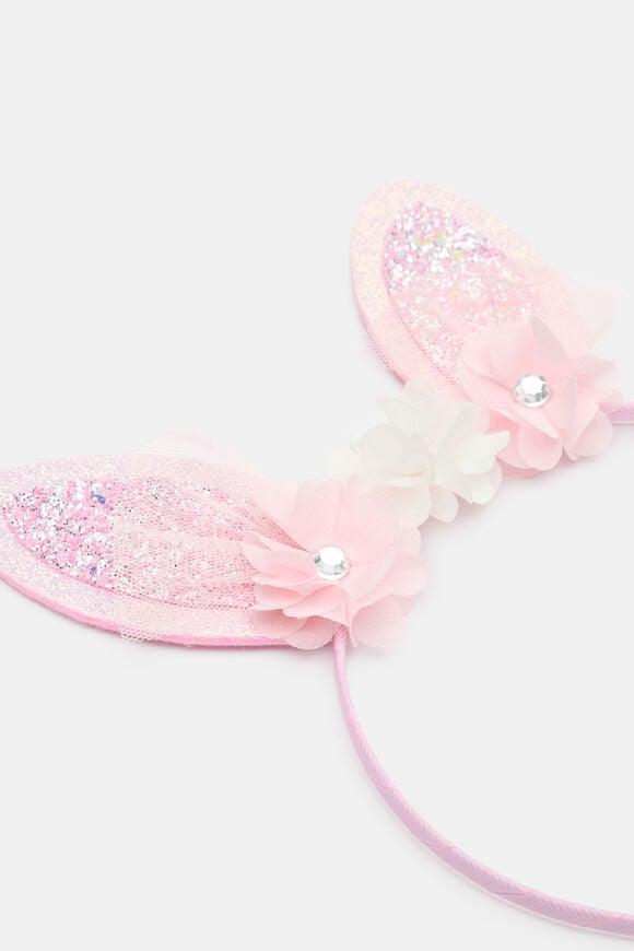 Glitter Bunny Ears Headband  Pink Lemonade  hi-res