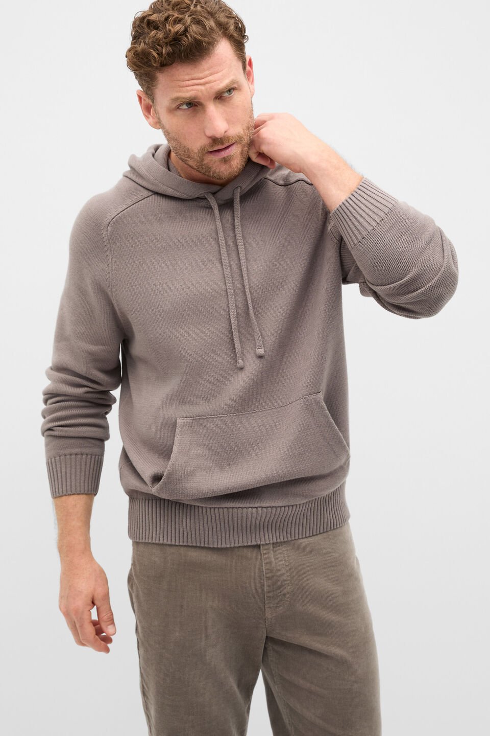 Cotton Hoodie  Taupe