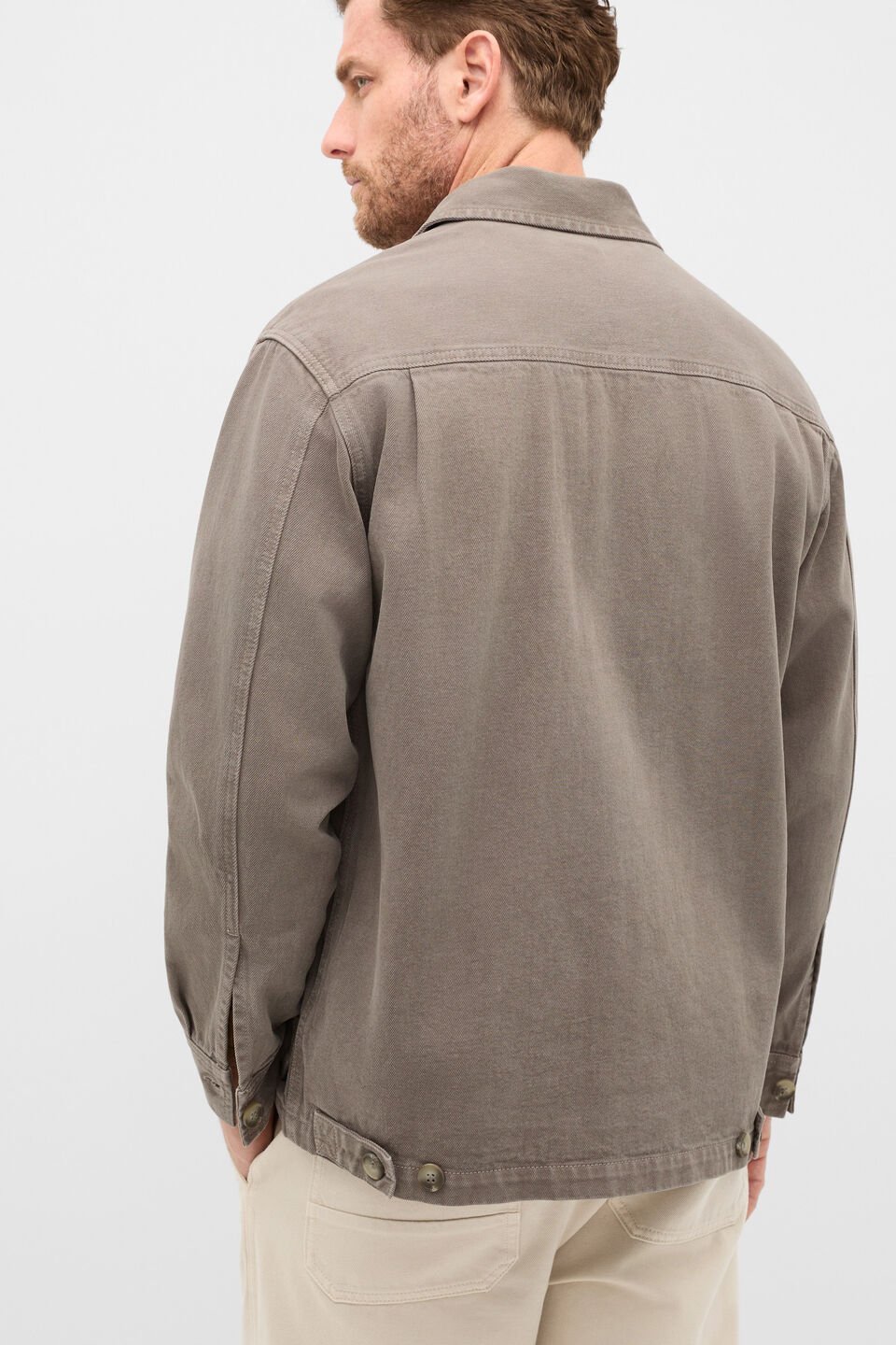 Twill Worker Jacket  Taupe