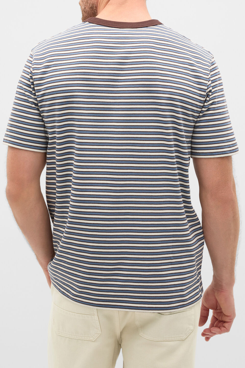 Crew Stripe Tee  Multi Choc Stripe