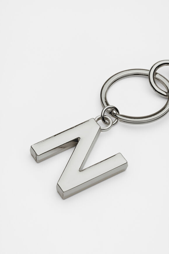 Silver Initials Keyring  N  hi-res