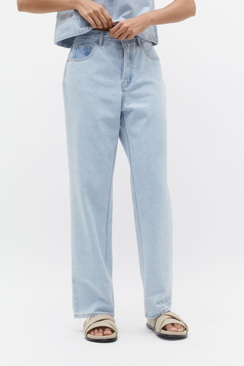 Denim Mid Rise Relaxed Jean  Glacier Denim
