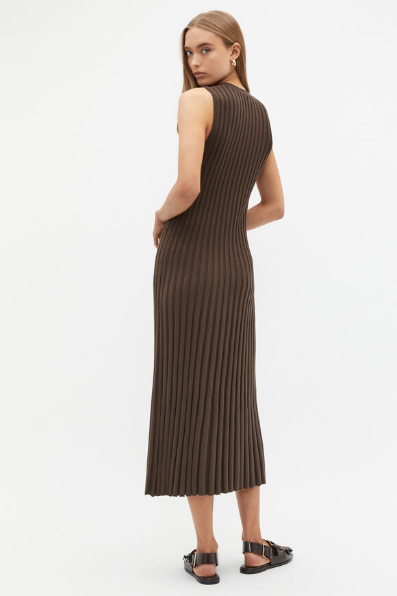 Pleated Knit Tank Dress  Dark Espresso  hi-res