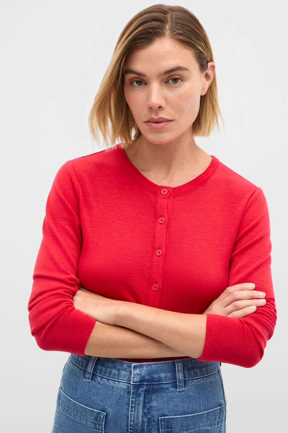 Australian Merino Cardigan  Poppy  hi-res
