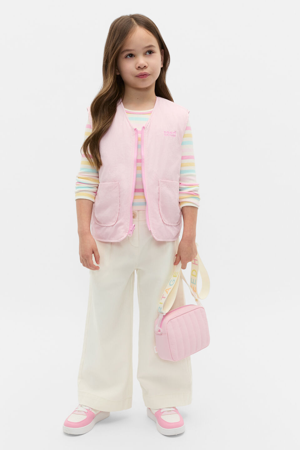 Stripe Rib Tee  Pink Lemonade