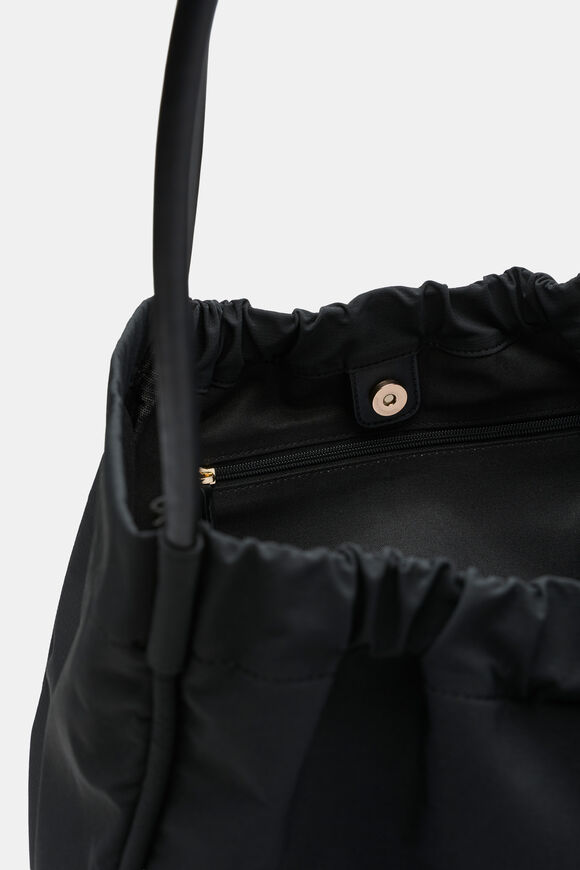 Ruched Essential Tech Tote  Black  hi-res