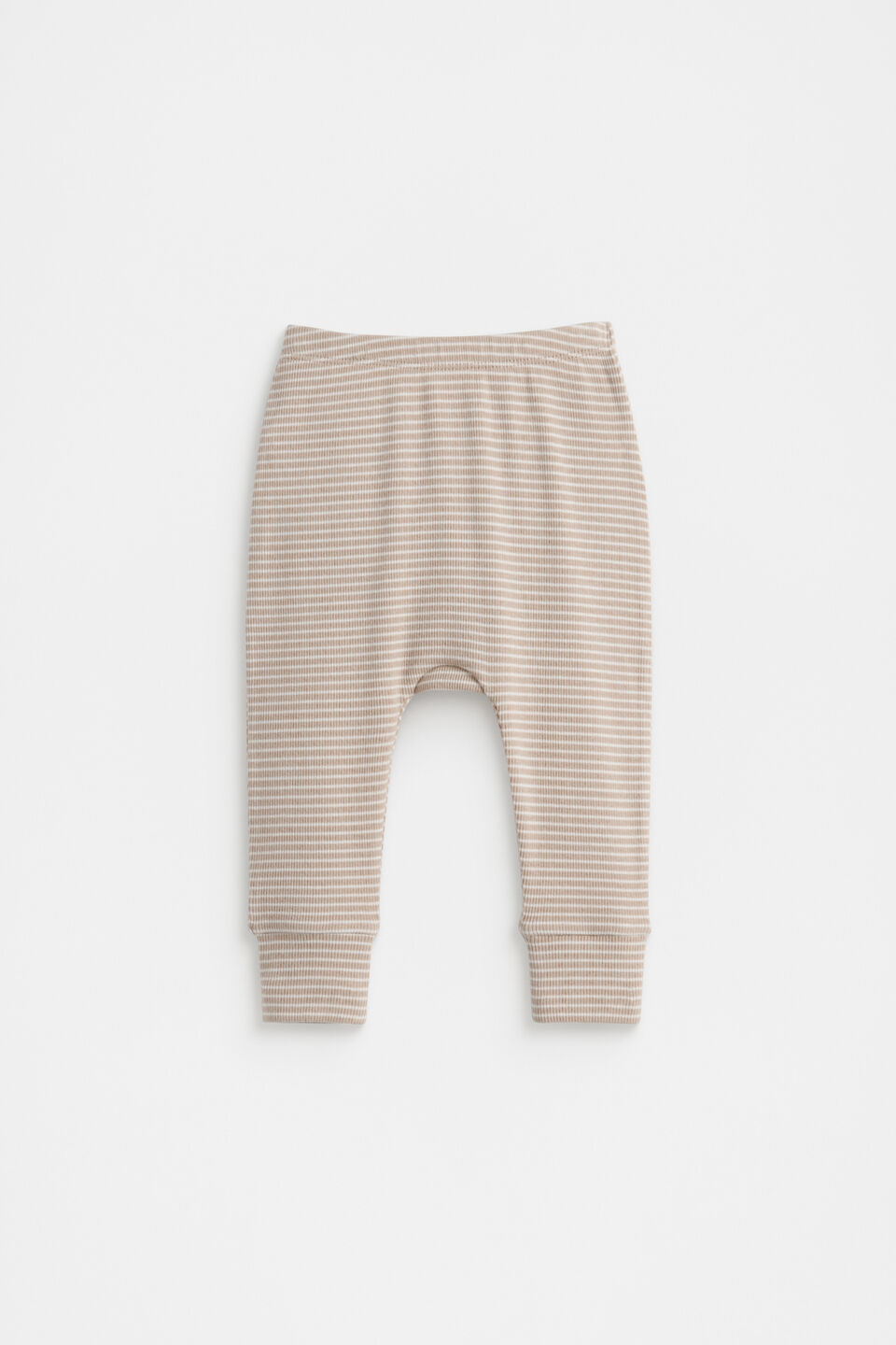 Core Rib Logo Legging  Sand Stripe