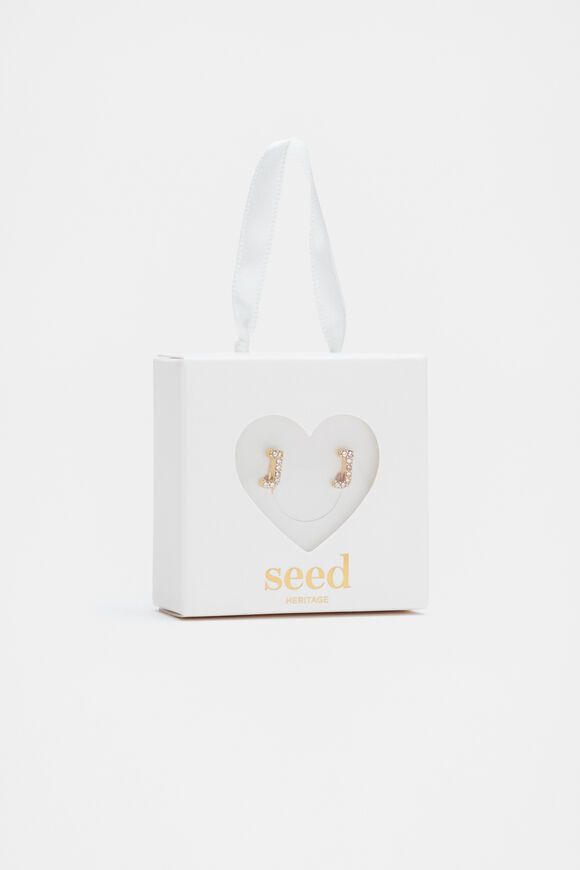 Initial Clip On Earings  J  hi-res