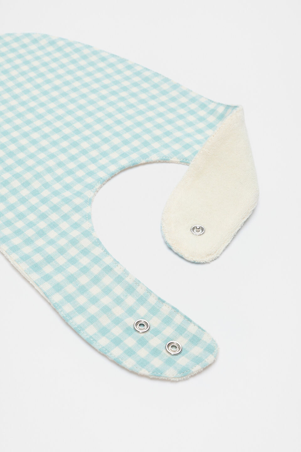 Gingham Dribble Bib  Seaspray