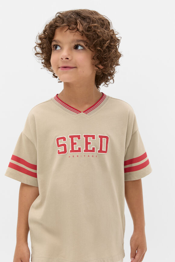 Sports Stripe Logo Tee  Milk Tea  hi-res