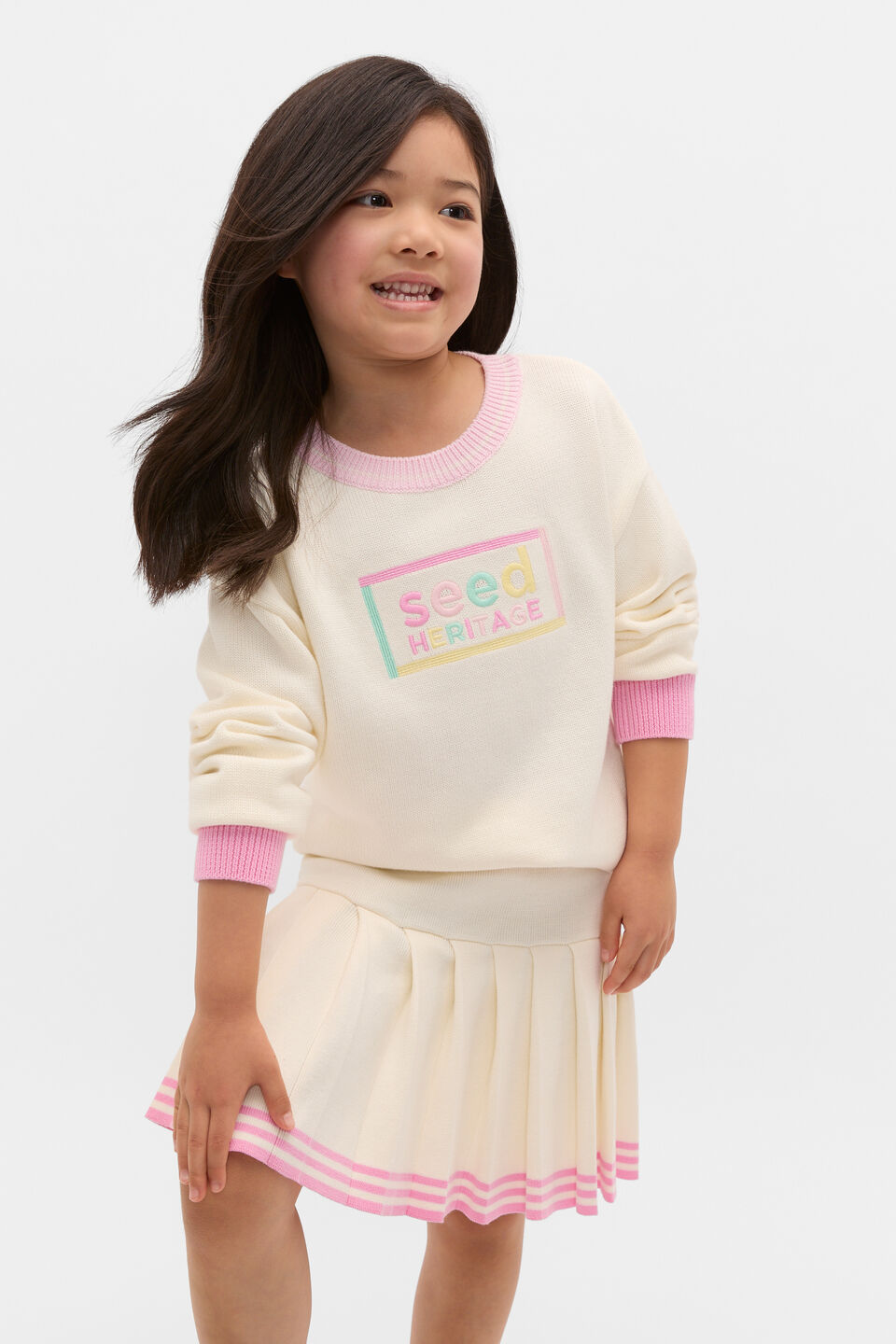 Logo Knit Sweater  Classic Cream