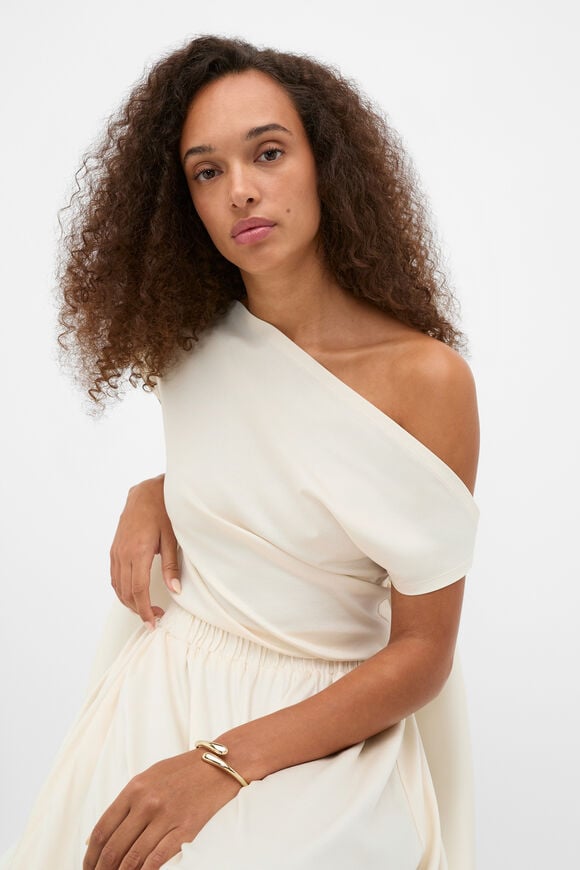 Jersey Drape Top  Coconut Cream  hi-res