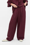 Textured Satin Gathered Pant  Plum Red  hi-res