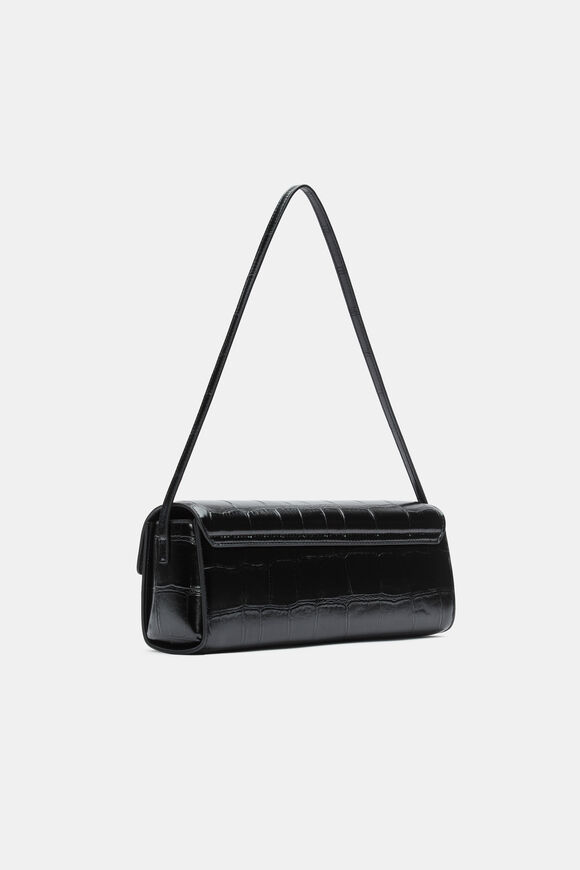Croc Shoulder Bag  Black Croc  hi-res