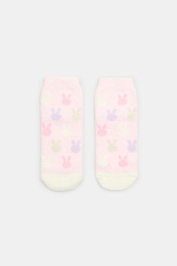 Fluffy Bunny Sock  Pink Lemonade  hi-res