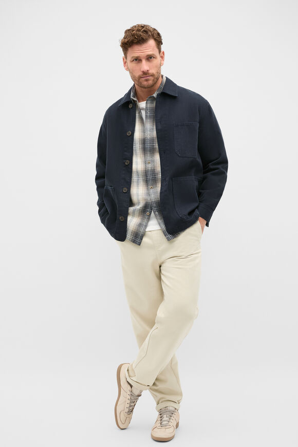 Long Sleeve Cotton Check Shirt  Taupe Check  hi-res