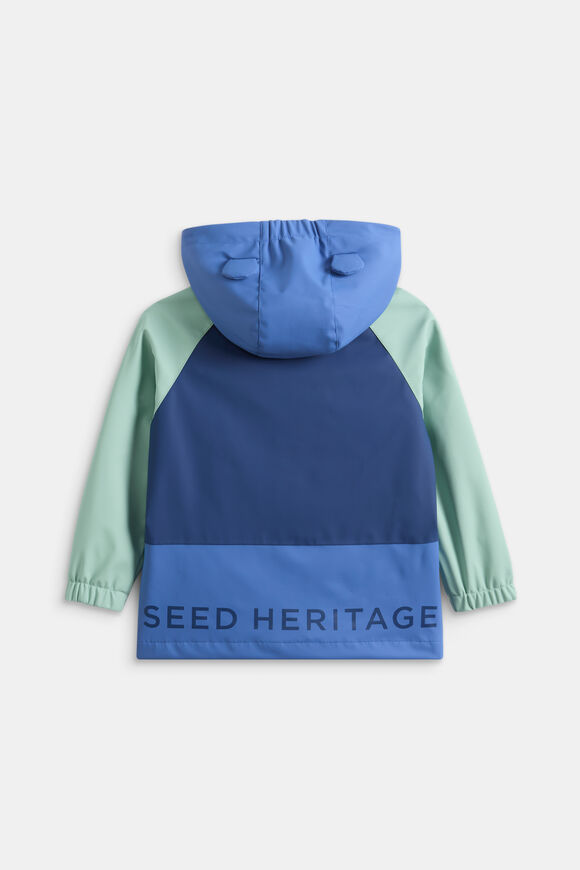 Mini Colourblock Raincoat  Blue Multi  hi-res
