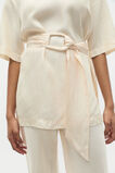 Crinkled Satin Belted Tunic  Coconut Cream  hi-res