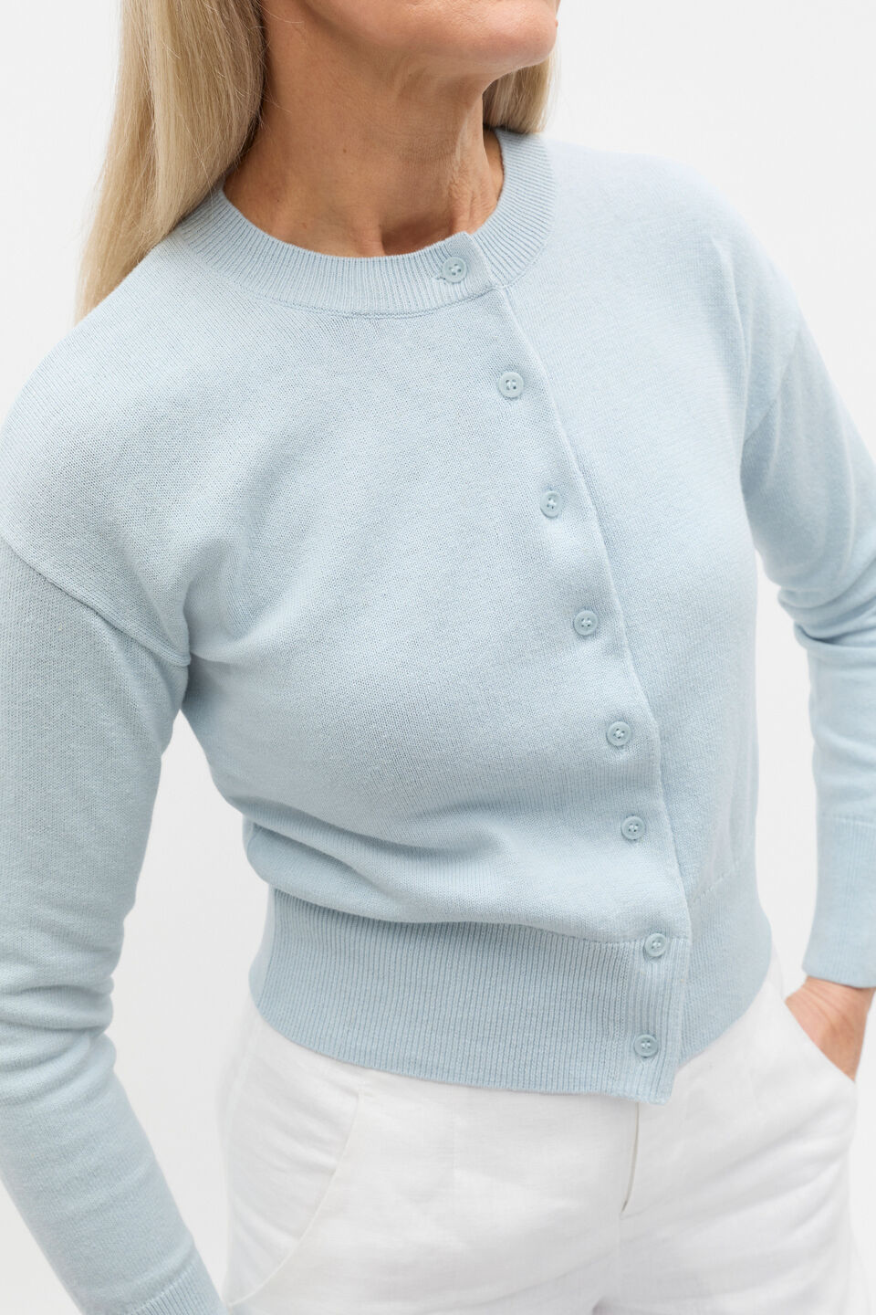 Linen Blend Cardigan  Bluebelle Marle