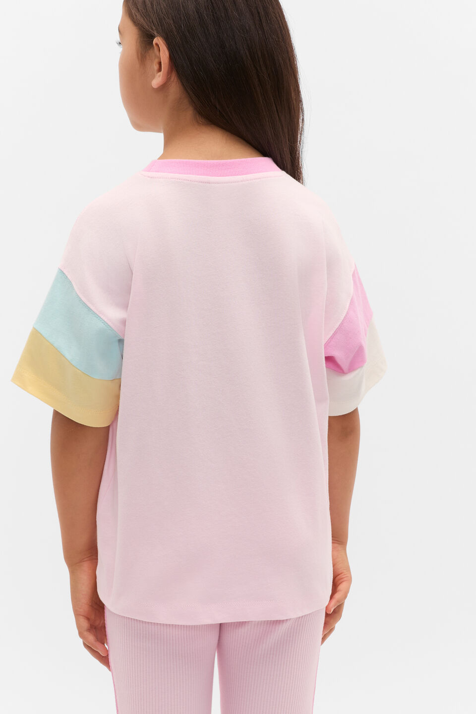 Logo Panelled Tee  Pink Lemonade
