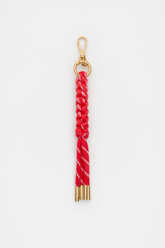 Woven Cord Keyring  Electric Crimson  hi-res