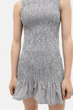 Shirred Check Dress  Grey Check  hi-res