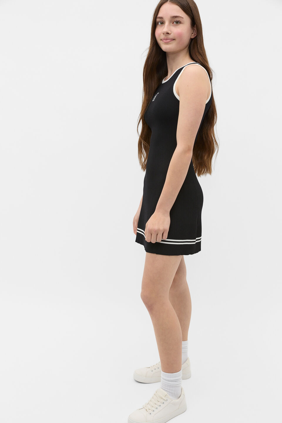 Knit logo Dress  Black