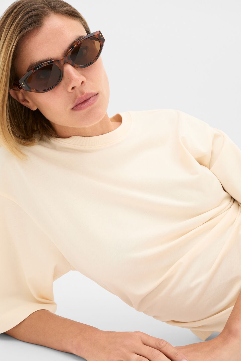 Lida Cat Eye Sunglasses  Dark Tort