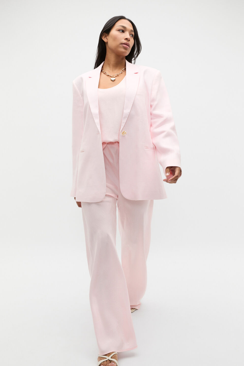 Crinkled Satin Pant  Primrose