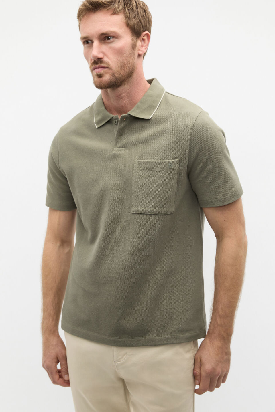 Pocket Polo Shirt  Vintage Khaki