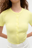 Rib Button Through Top  Lemongrass  hi-res