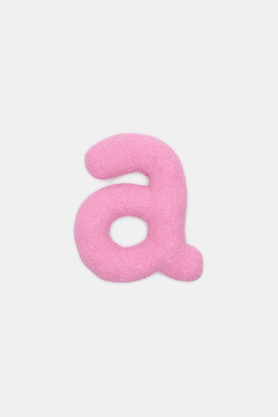 Pink Boucle Initial Cushion  A