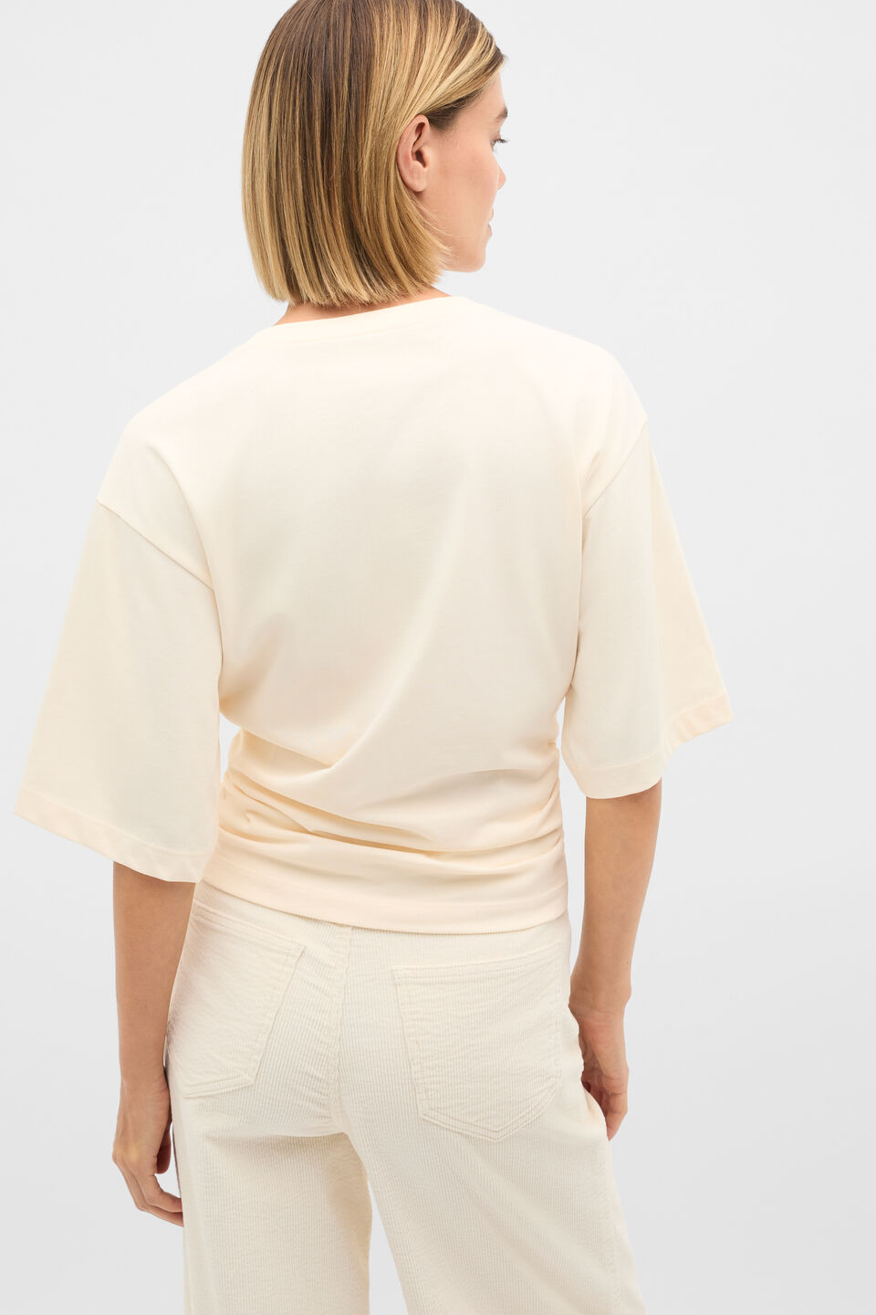 Waisted Crop Tee  Coconut Cream