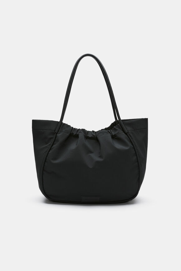 Ruched Essential Tech Tote  Black  hi-res