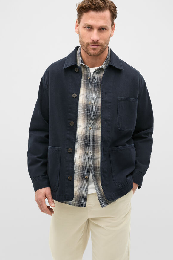 Twill Worker Jacket  Midnight Blue  hi-res