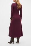 Button Down Mock Neck Knit Dress  Plum Red  hi-res