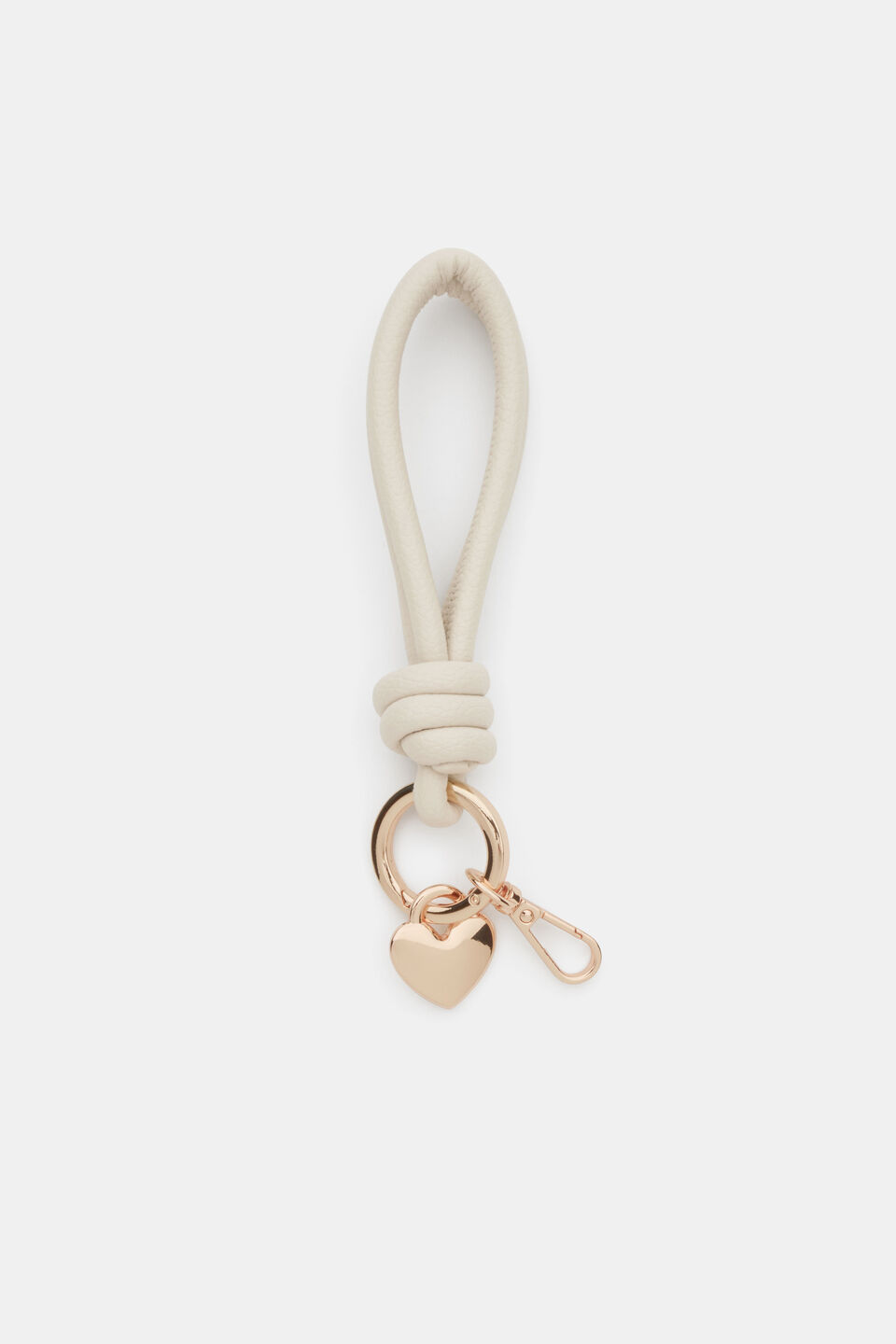 Loop Heart Keyring  Cream