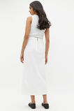 Denim Midi Buckle Skirt  White  hi-res