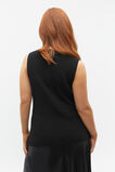 Crepe Rib Button Down Vest  Black  hi-res