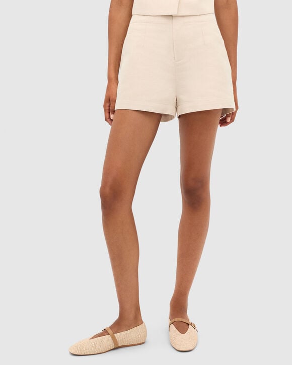 Twill High Waist Short  Ecru  hi-res