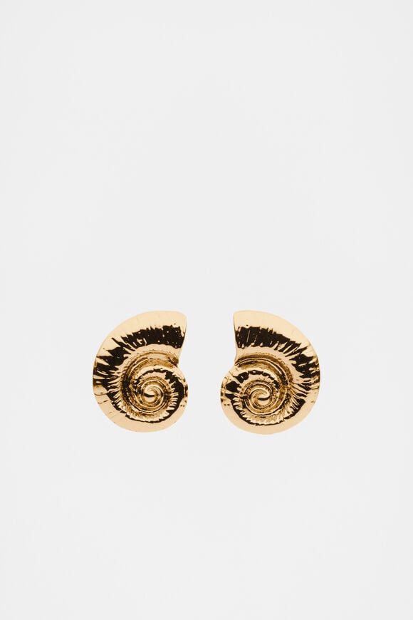 Spiral Shell Oversized Stud  Gold  hi-res